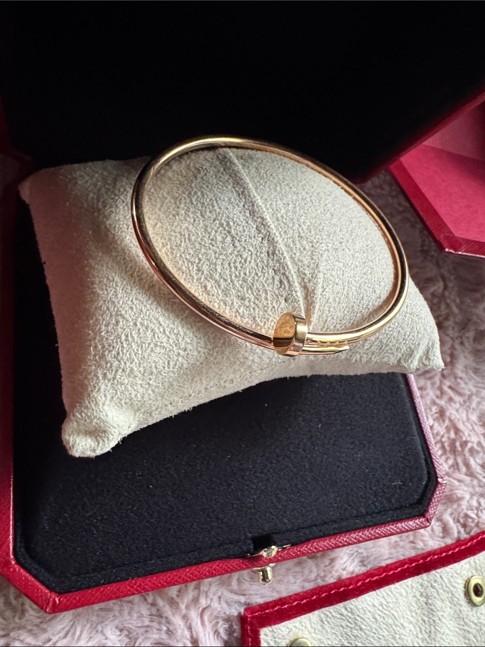 Cartier Pink/Rose Gold Juste un ClouScrew Motif Bangle Bracelet - 18k Rose Gold - Picture 13 of 16